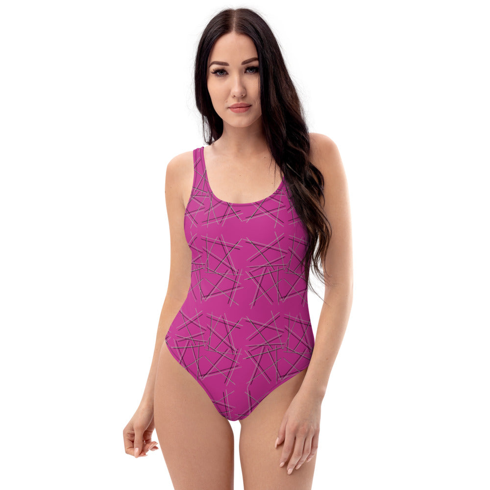 Graphic Line One-Piece Swimsuit