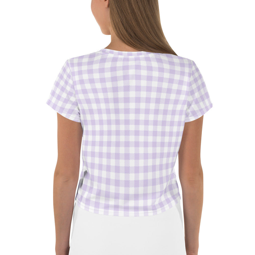 Lilac Gingham Crop Tee