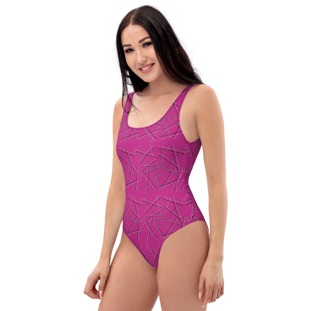 Graphic Line One-Piece Swimsuit