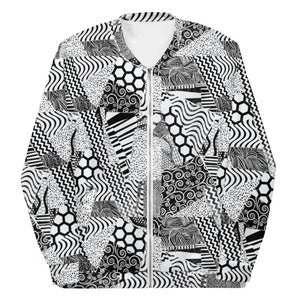 Mixed Print Bomber Jacket